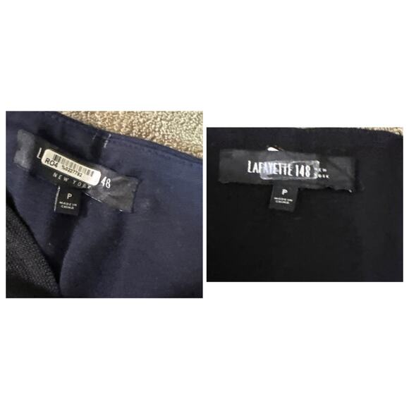 Lafayette 148 New York Stirrup Pants High Waist Petite Women’s PS Blue & Black - Picture 2 of 6